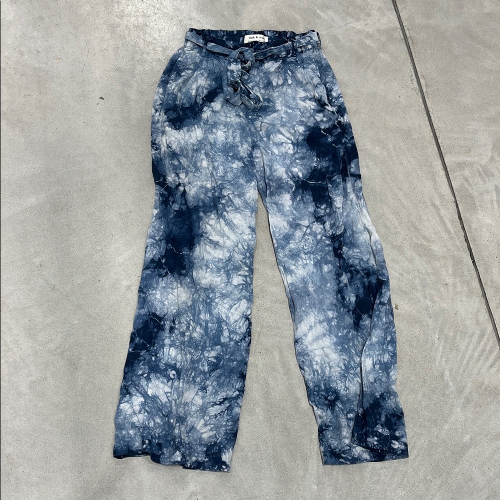 Anthropologie Cloth & Stone Indigo Tie-Dye Wide Pants
